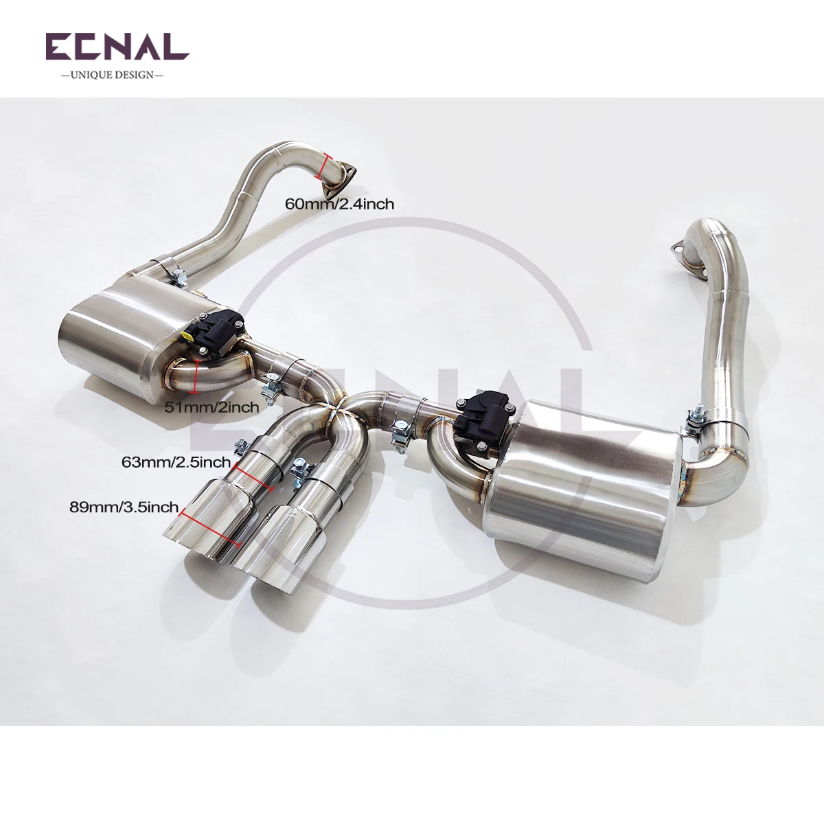 

Ecnal Exhaust Valved Axle-back Pipe for Porsche Cayman Boxster 987.2 2.9L 3.4L X-Pipe SS304 Exhaust System with Valve Muffler