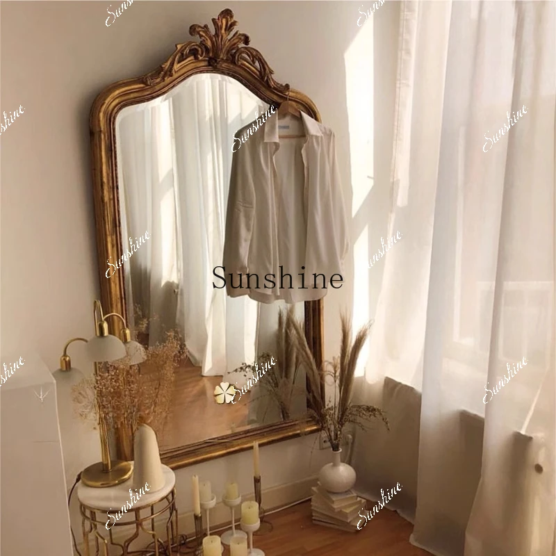 

European retro wall bedroom home clothing store floor-to-ceiling dressing fitting mirror FT