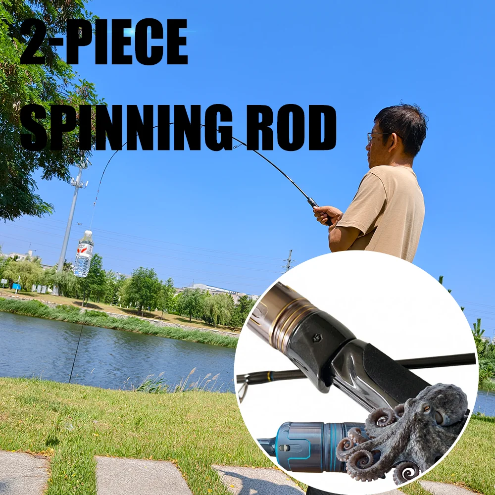 Lightweight 2-Piece ML Power Casting Rod Big Lure Saltwater Angling Rod