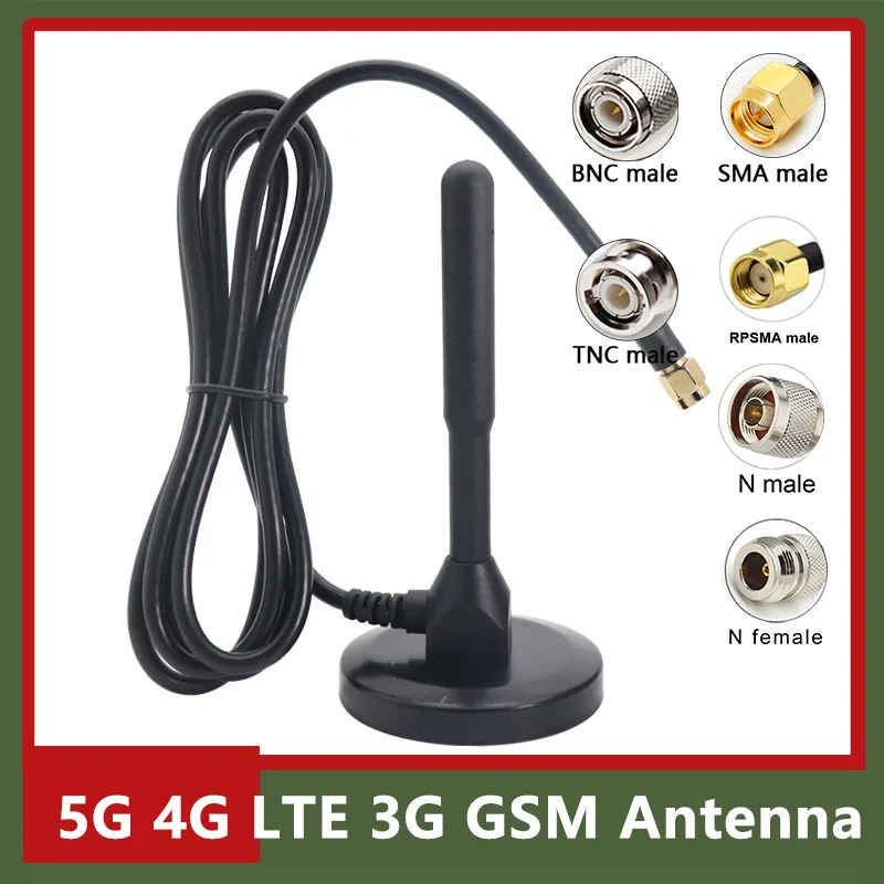 

5G 4G LTE 3G GSM WiFI Antenna Outdoor 600-6000MHz 12dBi High Gain Omni Magnetic Sucker Antenna SMA Male BNC TNC N Router Modem