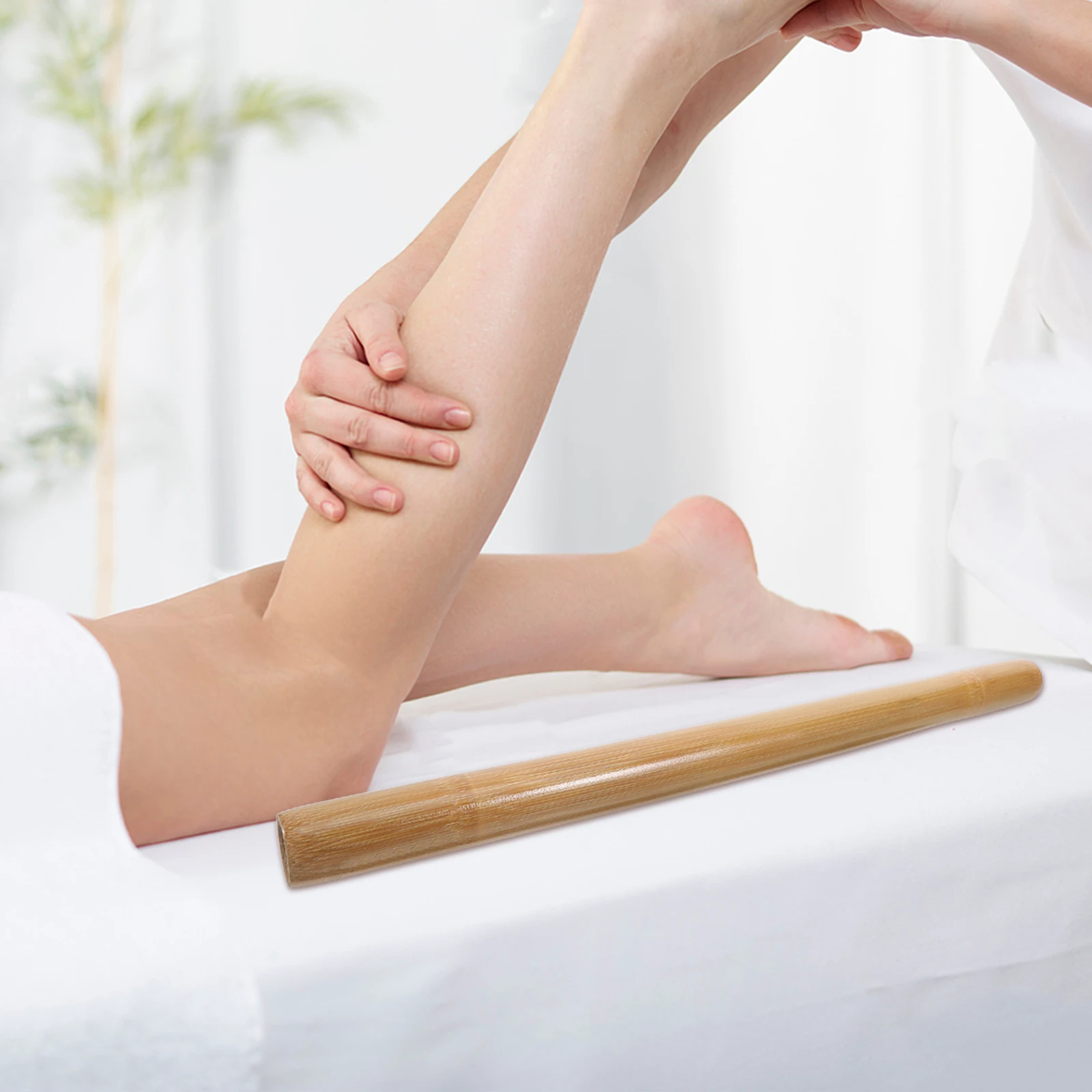 

Bamboo Massage Portable Muscle Roller For Legs Back Neck Face Body Sculpting Tool Travel Bag Included Back Massage Roller