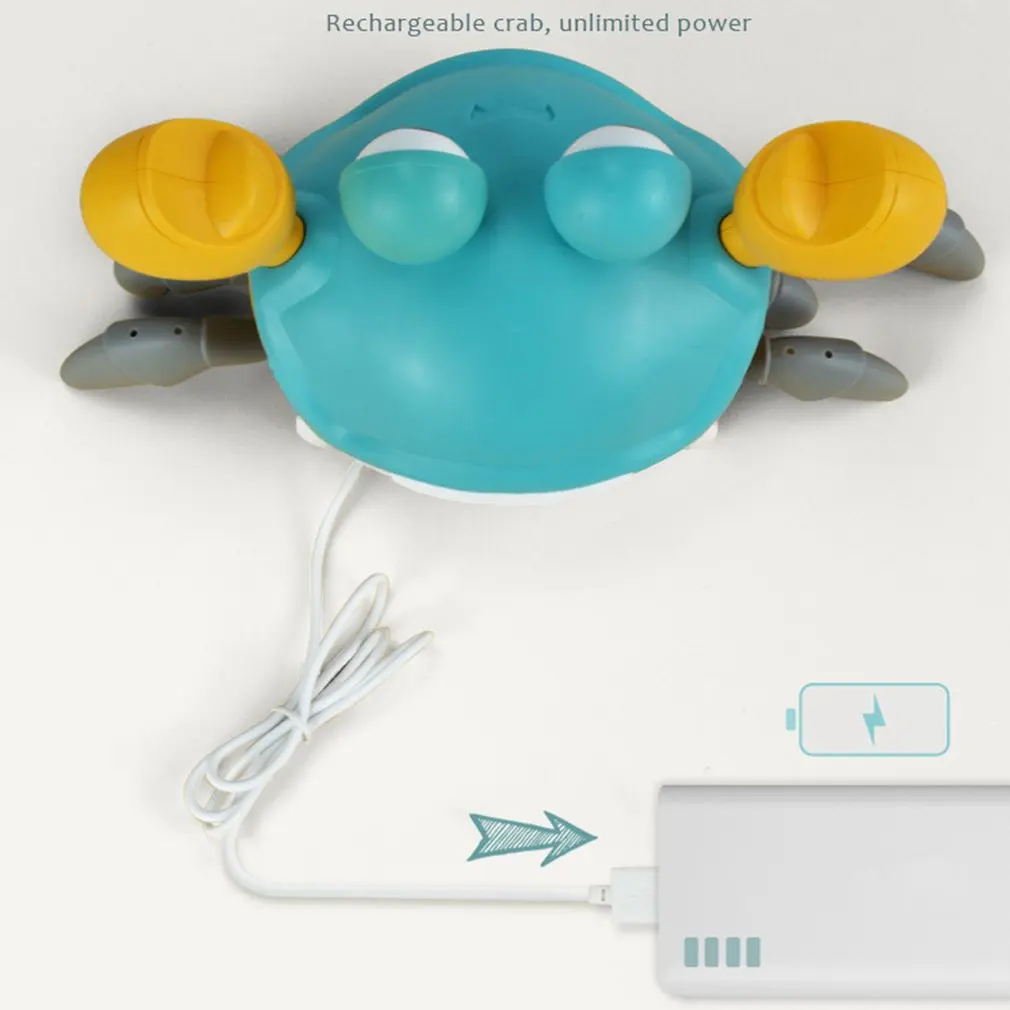 Jouet électrique en forme de crabe à Induction, Rechargeable, animal de compagnie, jouets musicaux pour enfants, cadeaux d'anniversaire, jouets éducatifs, apprendre à grimper