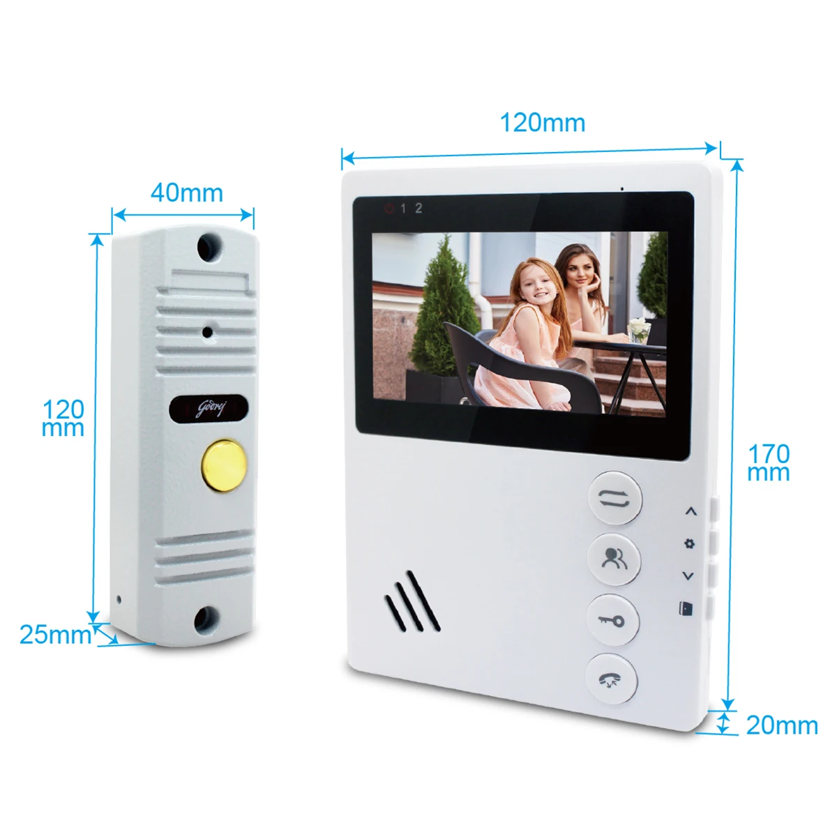 4.3 Inch Monitor Wired Door Phone Metal Doorbell Video Intercom System for Home Apartment Waterproof Night Vision