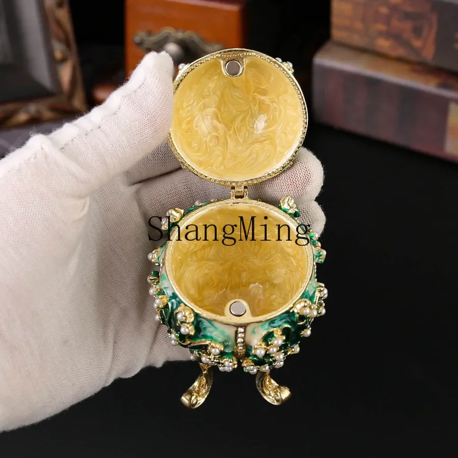 

CL Castle Diamond Egg Enamel Jewelry Box Enamel Egg Decorative Egg Retro Box Enamel Ornament