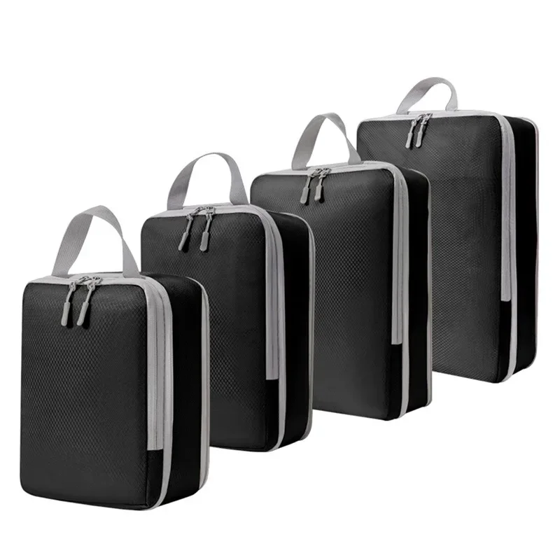 ชุด/4 ชิ้น กระเป๋าจัดระเบียบสำหรับเดินทางแบบพกพา สำหรับการบีบอัดสัมภาระ กระเป๋าจัดระเบียบกันน้ำ สำหรับกระเป๋าเดินทาง