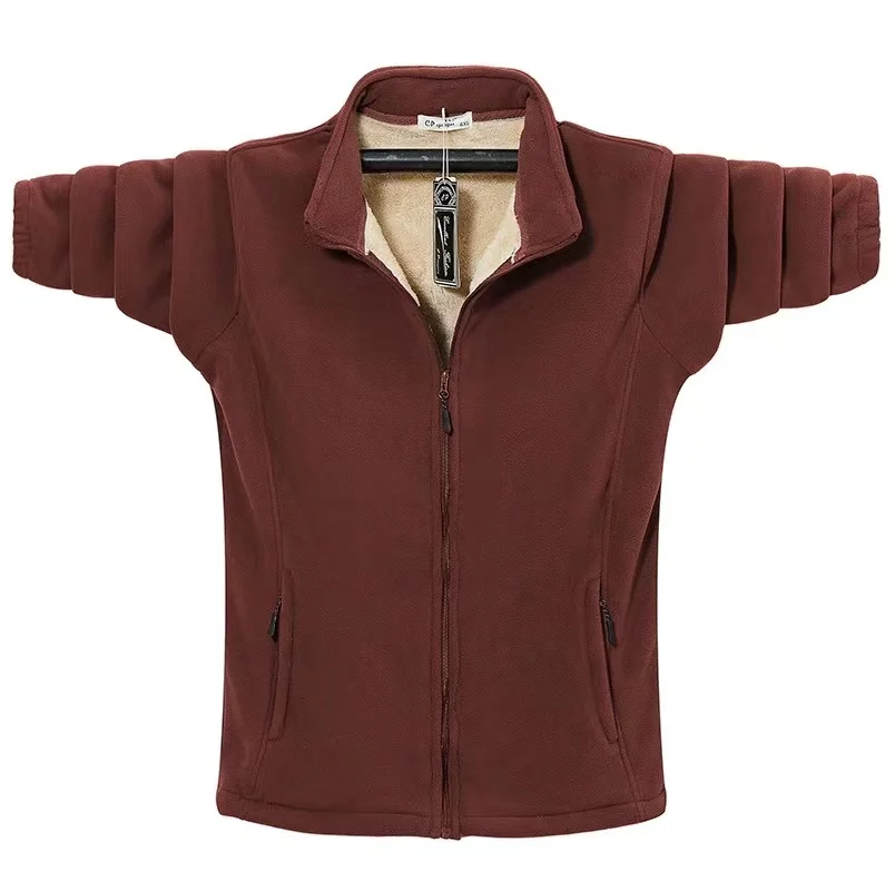 

Мужская зимняя утолщенная флисовая куртка больших размеров Sherpa, мужская теплая ветрозащитная куртка, большой размер L-8XL