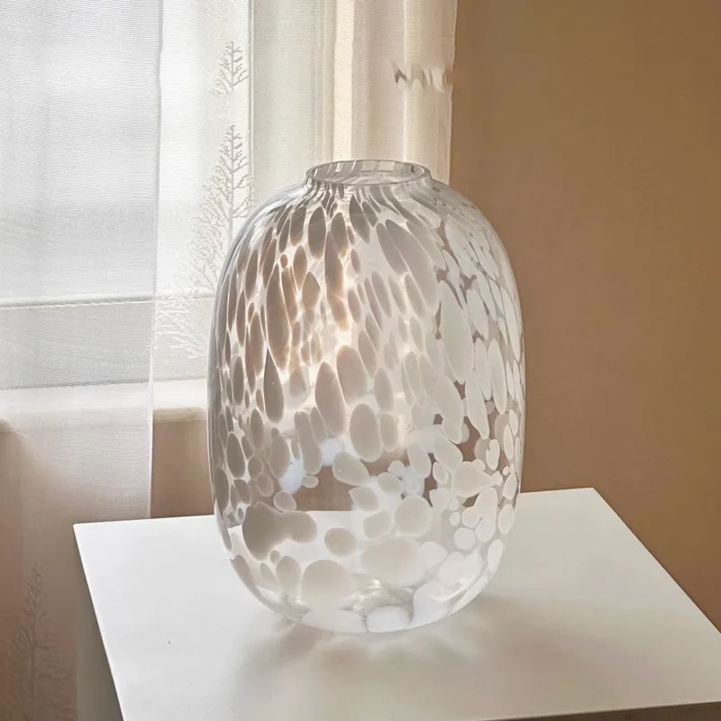 Vase Light Luxury High-level Sense of New Chinese Zen Flowers Water Green Plants Decorative Glass Vase High Appearance Level