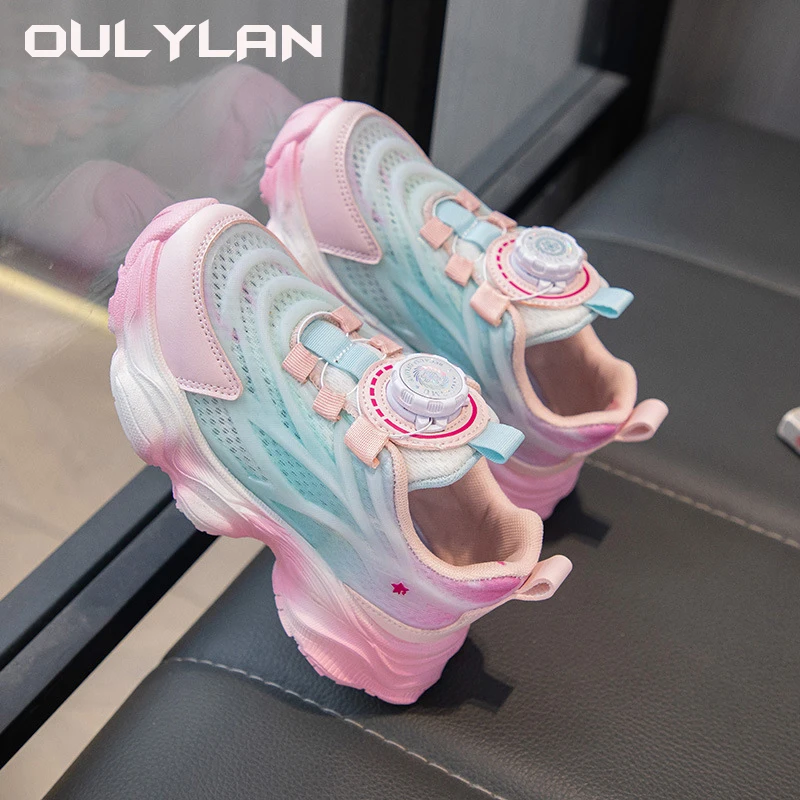 Luminous Night Running Shoes Fashion Personalized Sports Shoes for Boys and Girls Cool with Rotating Buttons Non-slip Sneakers