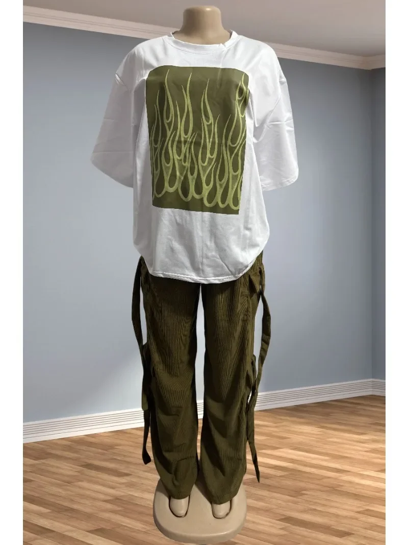 2 قطعة مجموعة النساء Dashiki الملابس الأفريقية الصيف الربيع موضة جديدة قصيرة الأكمام بلوزات وسراويل دعوى سيدة حفلة مطابقة مجموعات #4