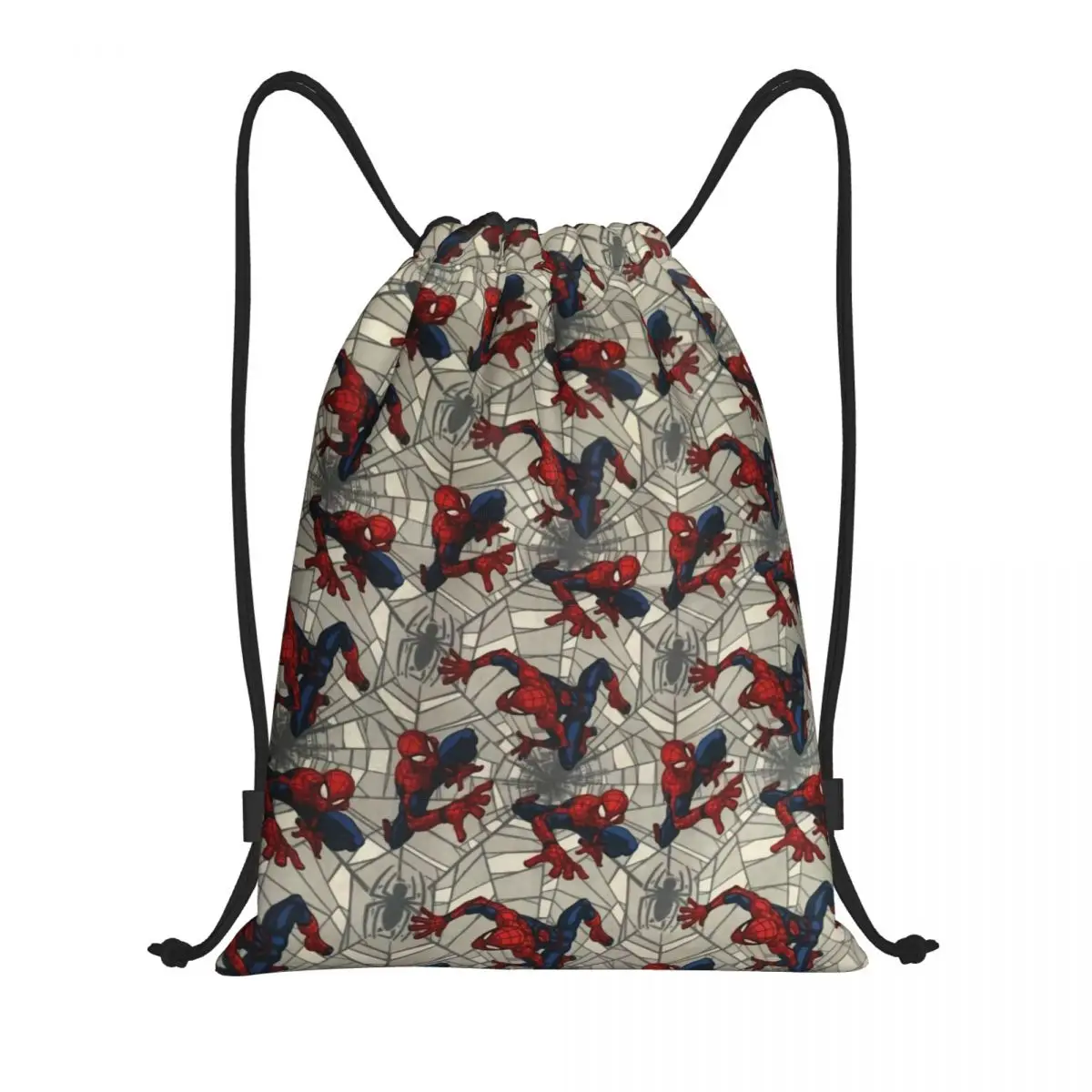 Custom Spider Man Gezicht Drawstring Tas Vrouwen Mannen Lichtgewicht Super Hero Sport Gym Opslag Rugzak