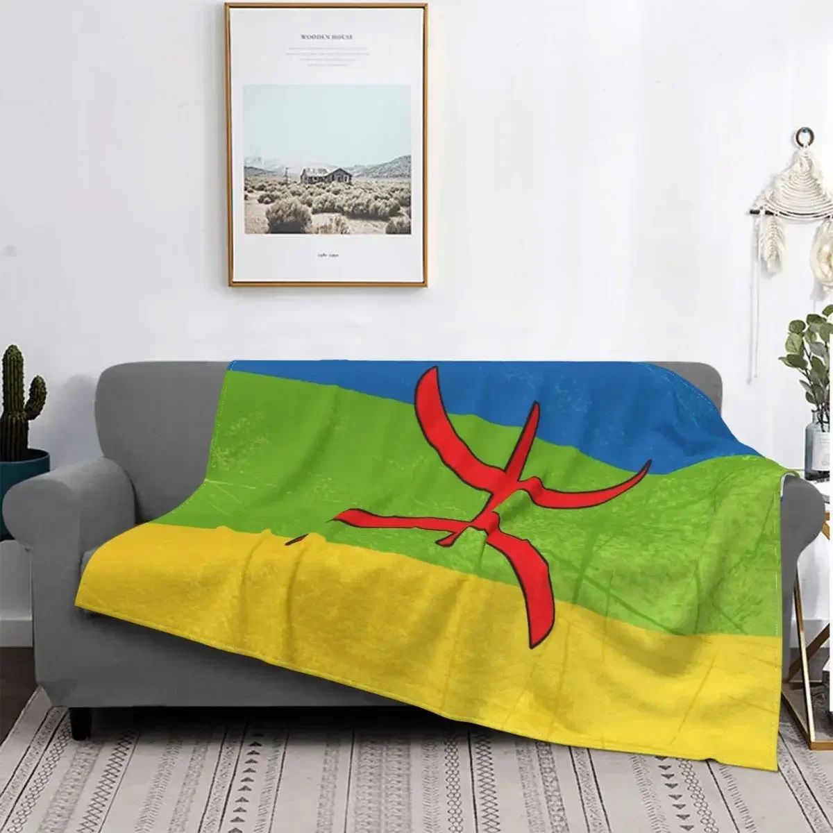 3D Print Kabyle coperte per tappeti traspirante morbida flanella inverno Bohemia Amazigh Berber coperta per divano Home Bed Gifts