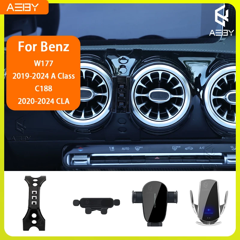 Für Benz A-Klasse W177 2019-2024 CLA C188 2020-2024 Handyhalterung Auto-Mobiltelefon-Halterung Spezielle Halterungsbasis Kabelloses Ladestativ