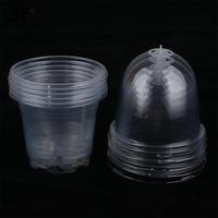 5Pcs Plant Nursery Pot Transparent Plastic PET Seed Stater Cups with Cover Humidity Dome Tray Transplanting Planter Containers