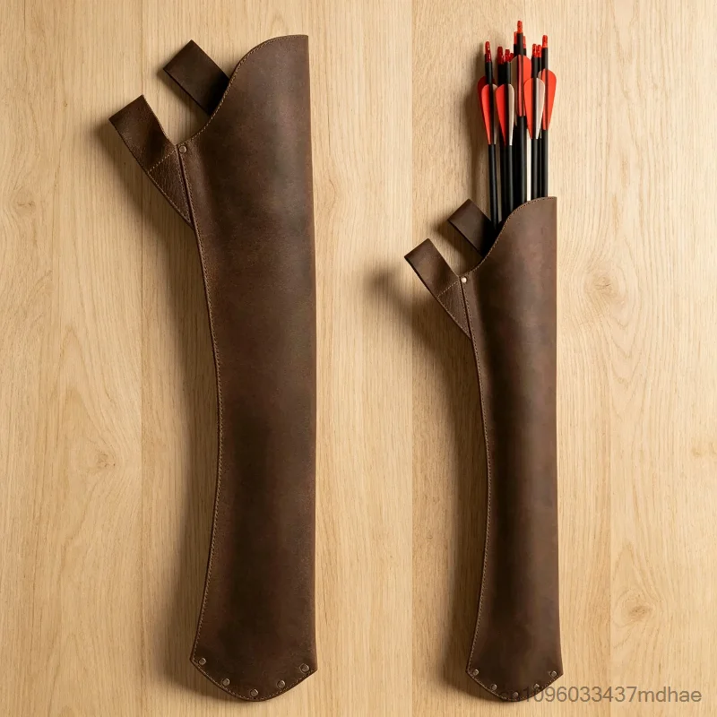 Adult Vintage Medieval Brown Waist Archery Quiver Prop for Outdoor Sport Hunting Shooting Practice Cosplay Costume Accessories