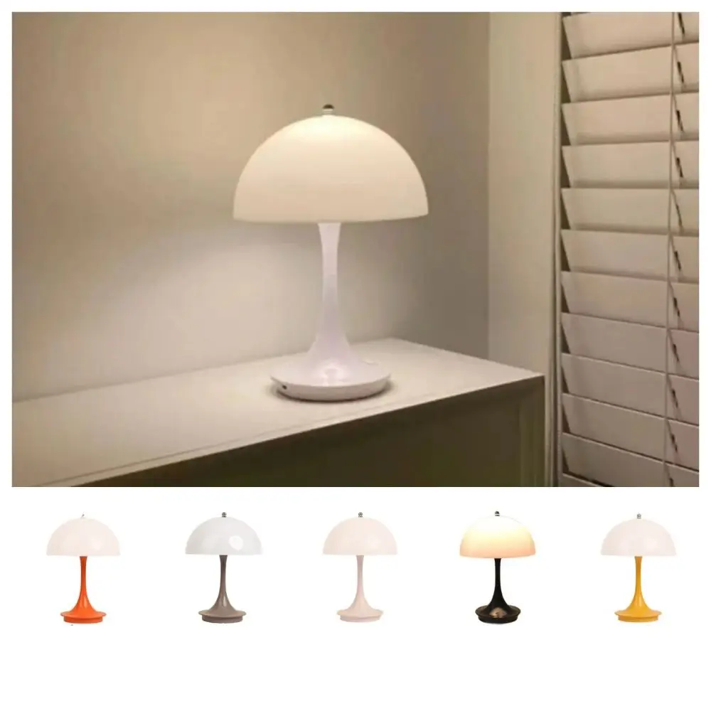 

Rechargeable Mushroom Table Lamp High-end 3 Colors Dimming Desk Lamp Atmospheric Touch Bedroom Decorative Light Night Light
