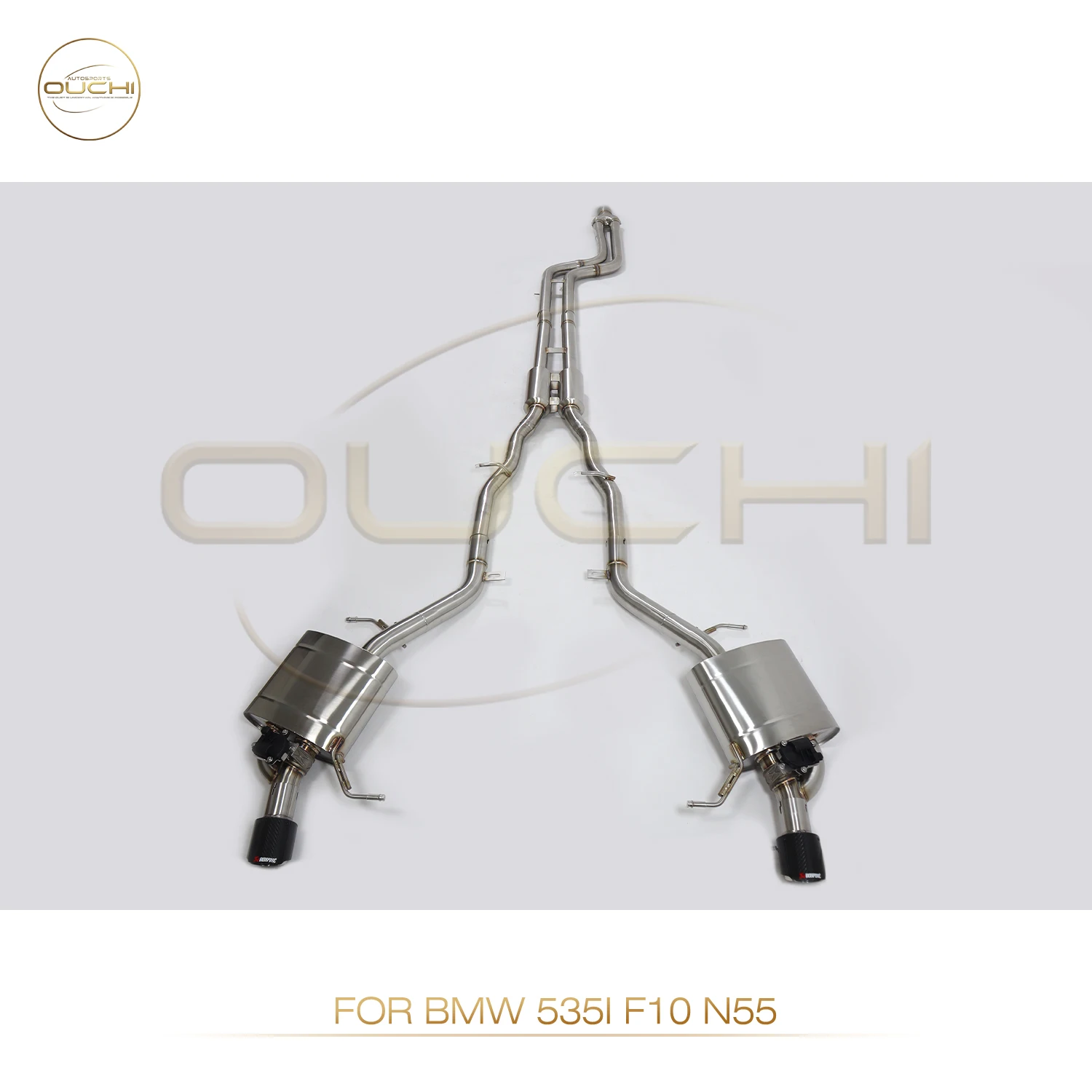 OUCHI Stainless Steel Exhaust Catback for BMW 535i F10 F18 2011-2017 3.0T N55 with Muffler Valves Turning Exhausted System Pipe