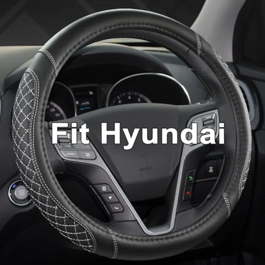 

Customized Auto Car Steering Wheel Cover for Hyundai, Tucson, Sonata, Elantra, Santa Fe, Genesis, Sonata Hybrid, Azera, Venue,