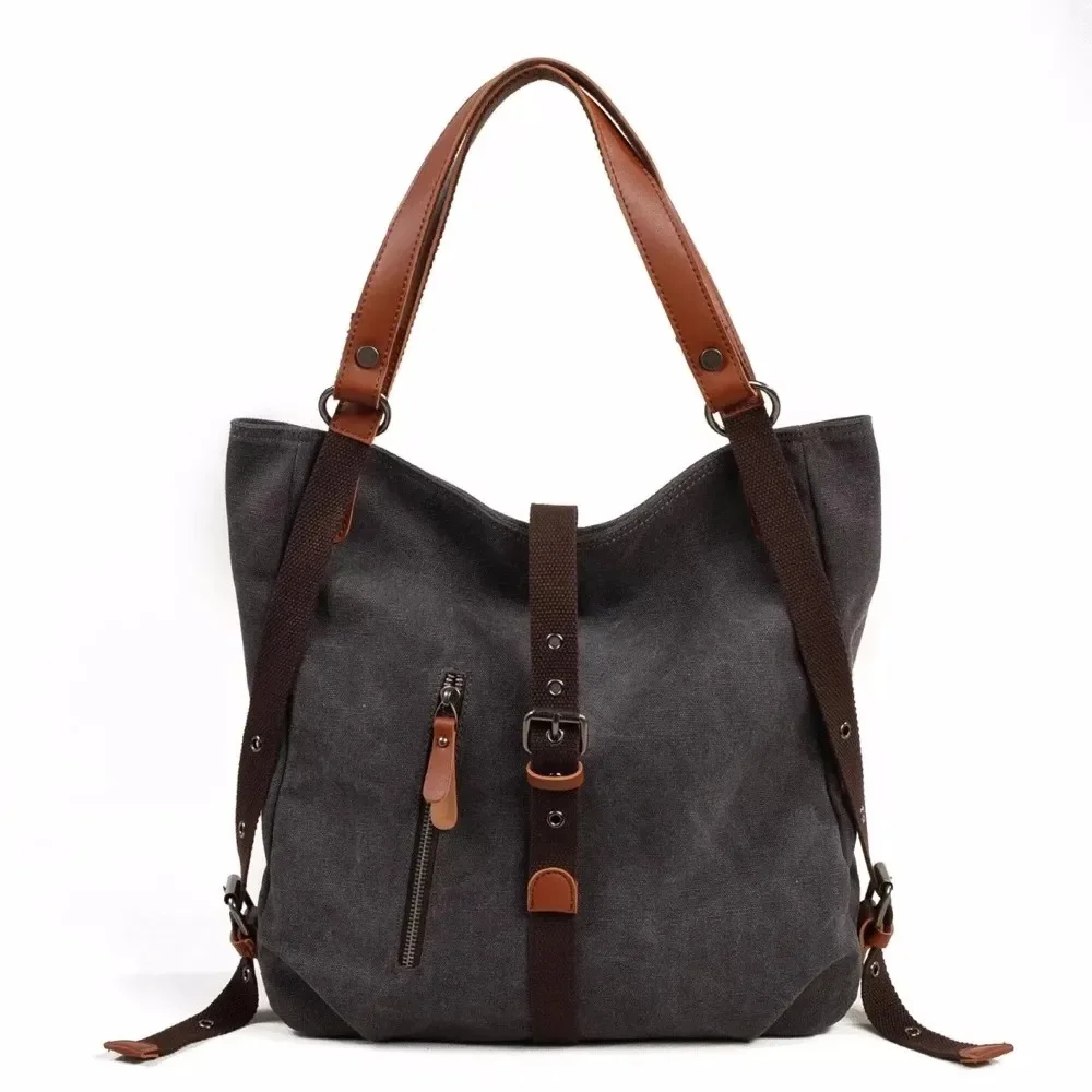 

Purse Handbag for Women 2024 vintage Canvas Tote Bag Casual Shoulder School Rucksack Convertible Backpack