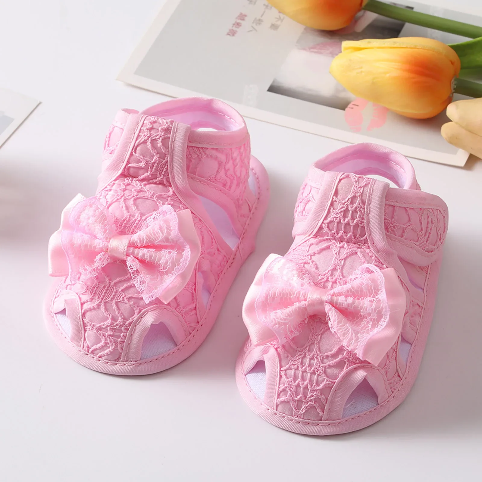 0-15 Month Infant Baby Girls Shoes Cute Solid Color Bow Soft Non-slip Flat Baby Walkers Casual Shoes Toddler First Walkers