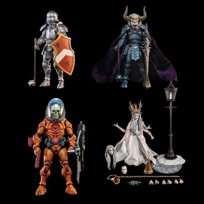 

【In Stock】Four Knights Mythical Corps Grey Skeleton Soldiers Action Animation Statue Collection Model Set Toys