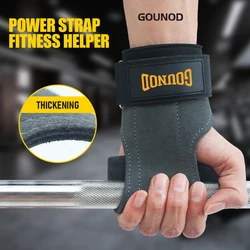 Protezione del palmo in pelle bovina resistente all'usura attrezzatura per la protezione del polso antiscivolo Fitness sollevamento pesi cintura Booster Deadlift Pull-up