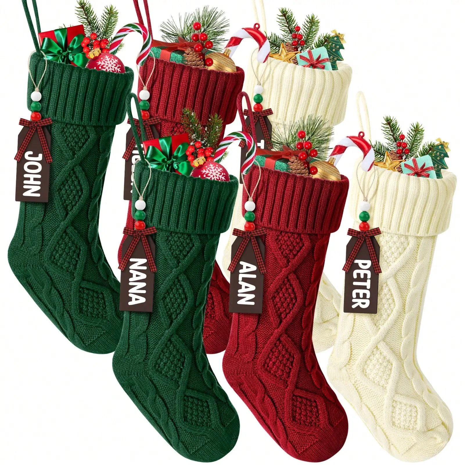 6 calze natalizie da appendere - Christmas Stocking Hanging recensione e prezzo
