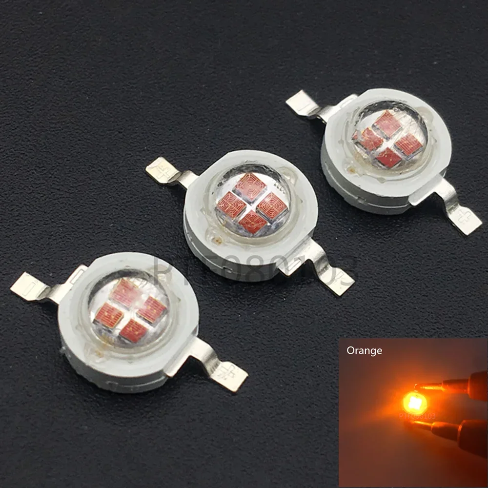

Светодиод высокой мощности, 5 Вт, янтарный, 595-600 нм, COB-диод SMD для DIY 20, 30, 50, 100 Вт, прожектор, сценический светильник, ландшафтное освещение