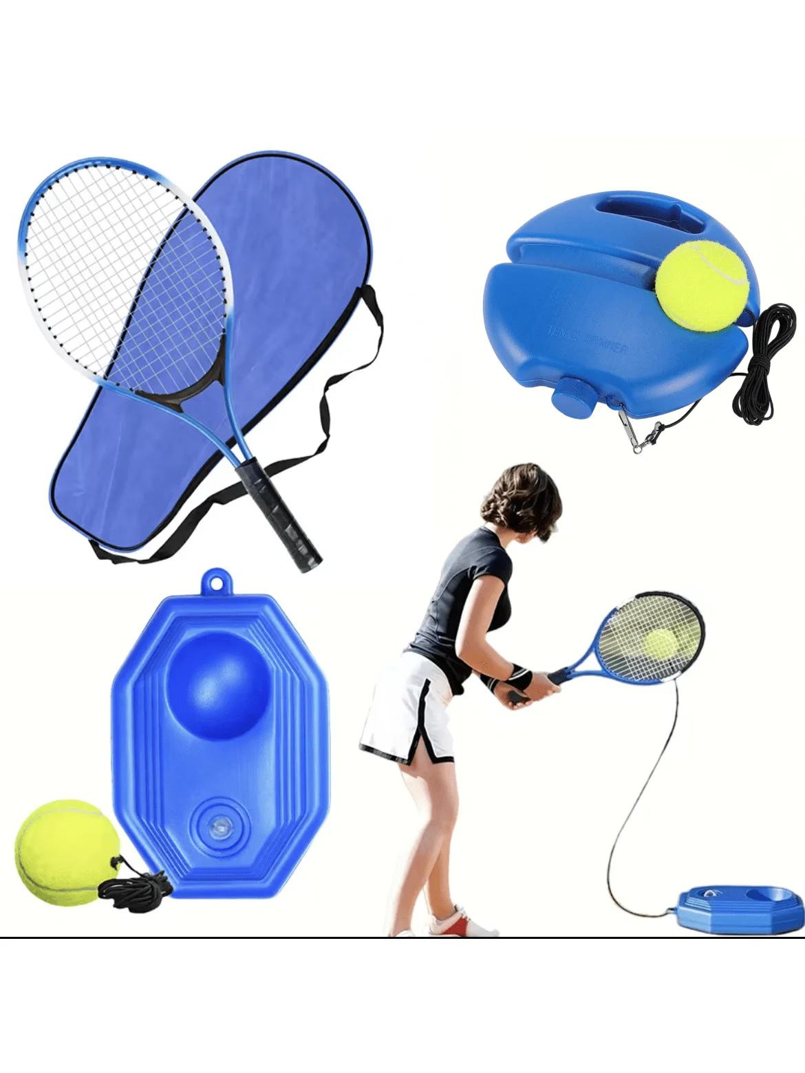 

1 Set Tennis Trainer With Tennis Bounce Ball And Practice Ropes, Suitable For Indoor Outdoor Tennis Training
