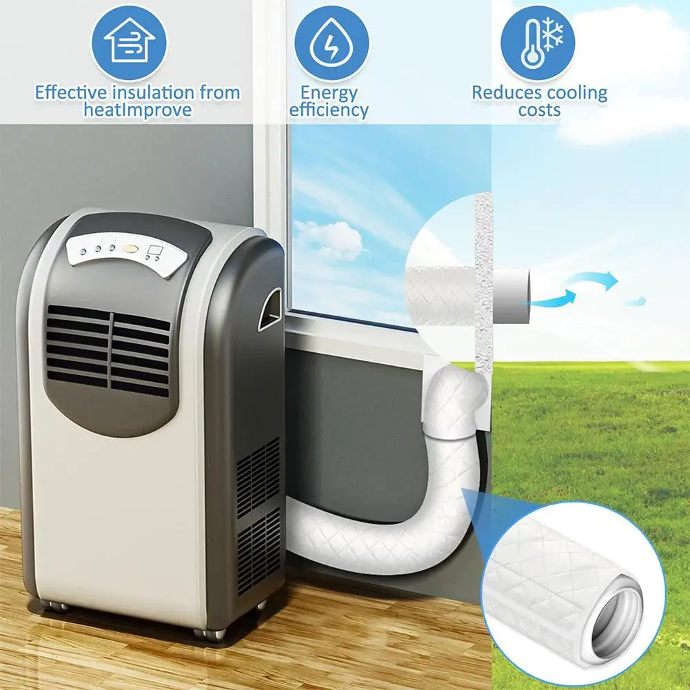 AC Exhaust Duct Thermal Insulation Sleeve Portable Air Conditioner Vent Pipe Anti Heat Loss Prevent Condensation Pipe Protector