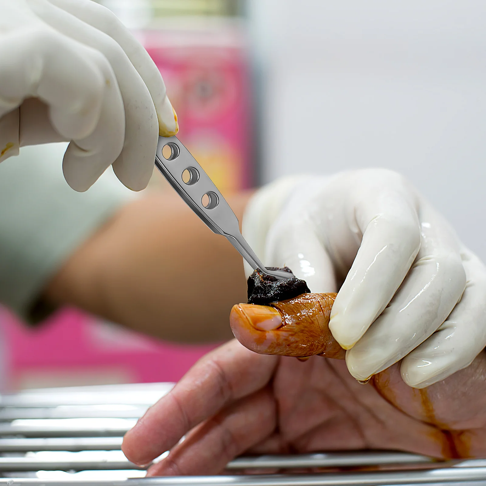 Strumento per massaggio palpebra Pinza per pressa per ghiandole Meibomian Acciaio inossidabile e lega di titanio di alta qualità Resistente alla corrosione Liscio