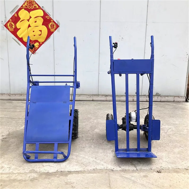 

Hot items in the store Flat transportation hand push electric tiger cart, decoration into the elevator climbing trolley
