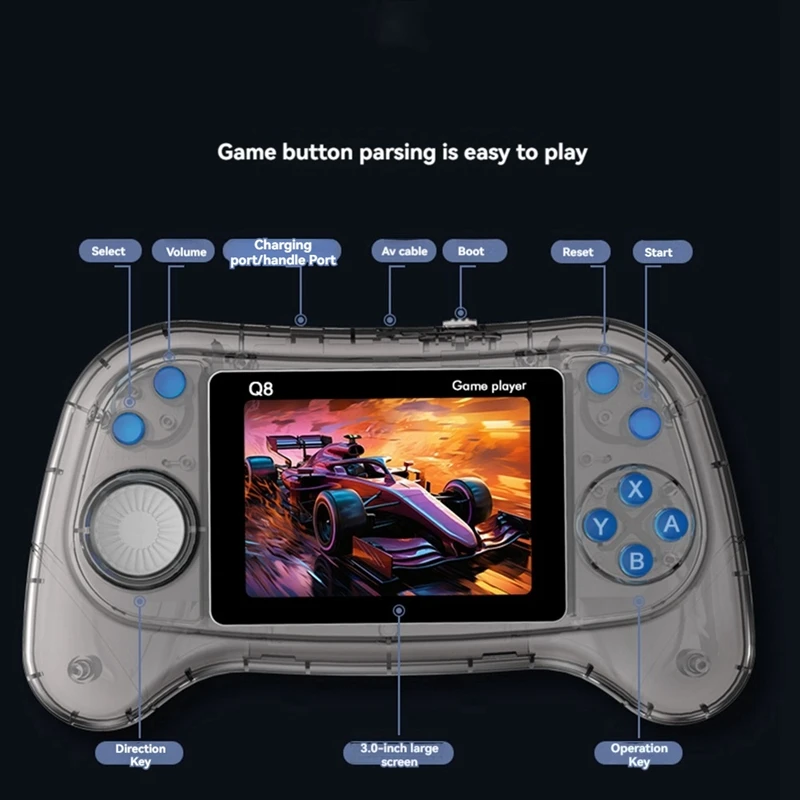 New-Q8 Handheld Game Console 3.0 Inch Scherm 800-In-1 Klassieke Games Retro Game Console Ondersteuning TV Verbinding voor Kinderen