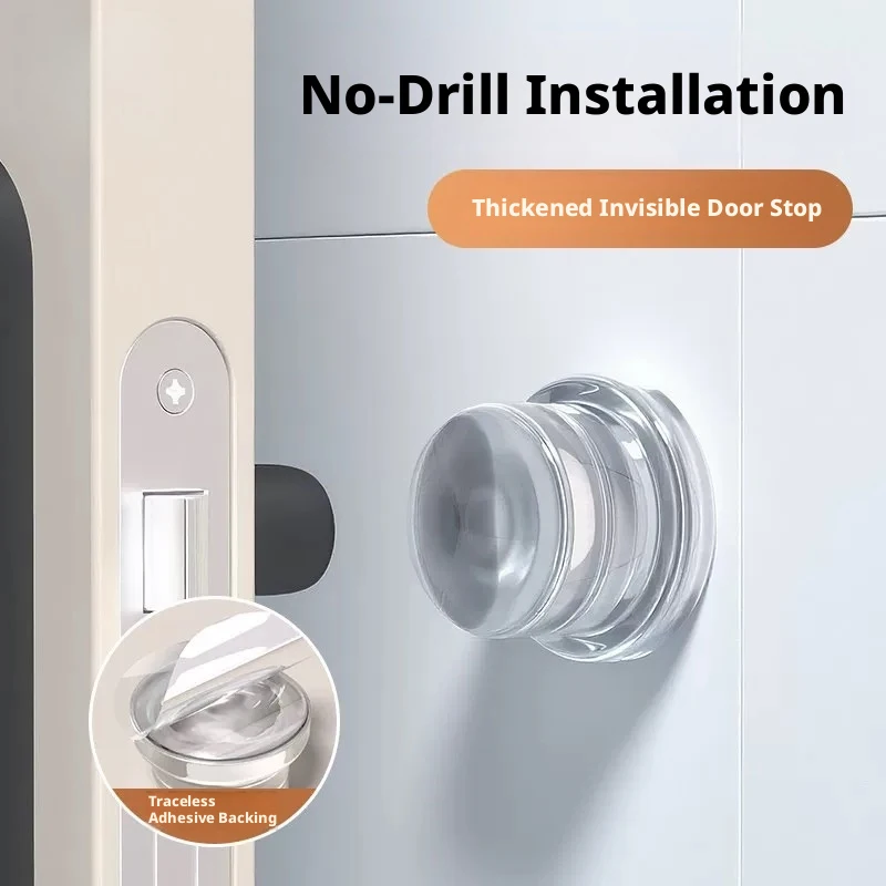 Floor Door Stops Buffer Silicone Gel Door Stop Transparent Wall Protection Muffler Non-slip Door Bumper Furniture Protector Pad