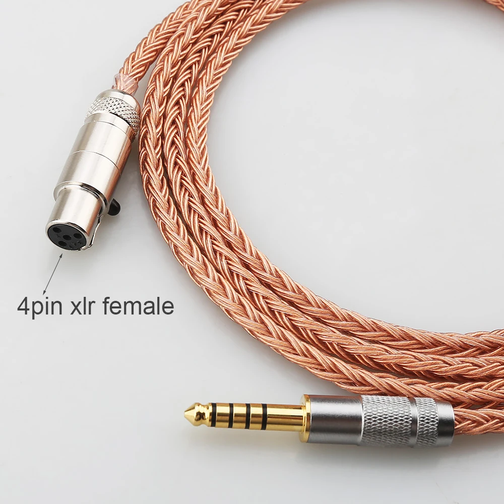 Audiocrast Hifi OCC Silver Plated 4Pin Mini XLR Balanced Upgrade Cable 2.5/3.5/4.4mm XLR for DT700 DT900 ProX HD490 Pro K712
