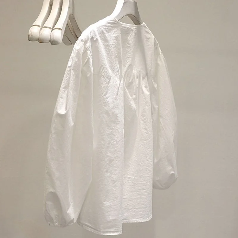 Plus Size Dames irt V-Ne Long Sve Bloemenversiering Geplooide losse pasvorm Casual top voor jongere uitziende lente zomer