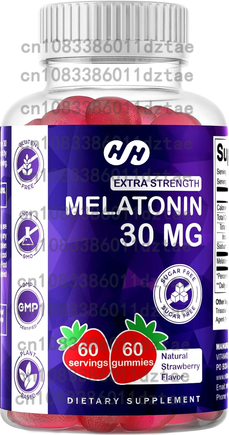 

Мелатонин без сахара, 30 мг, 60 капсул, для взрослых, для улучшения сна, вегетарианский, без ГМО, без глютена