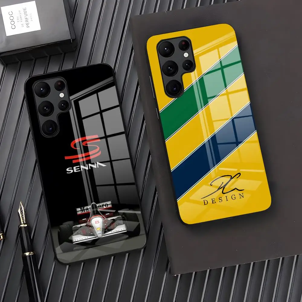 Ayrton Senna F1 Phone Case Potdemiel For Samsung S24 S23 S21 S22 A24 A34 A54 A53 Note 20 Pro Ultra Plus Glass Cover