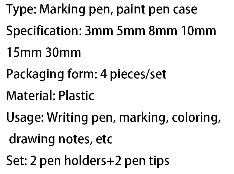 3mm 5mm 8mm 10mm 15mm 30mm Graffiti Stift Kunststoff Transparent Eimer Rohr Wiederverwendbare tinte Markierungsstift Farbe Stift Zubehör – Detail 1