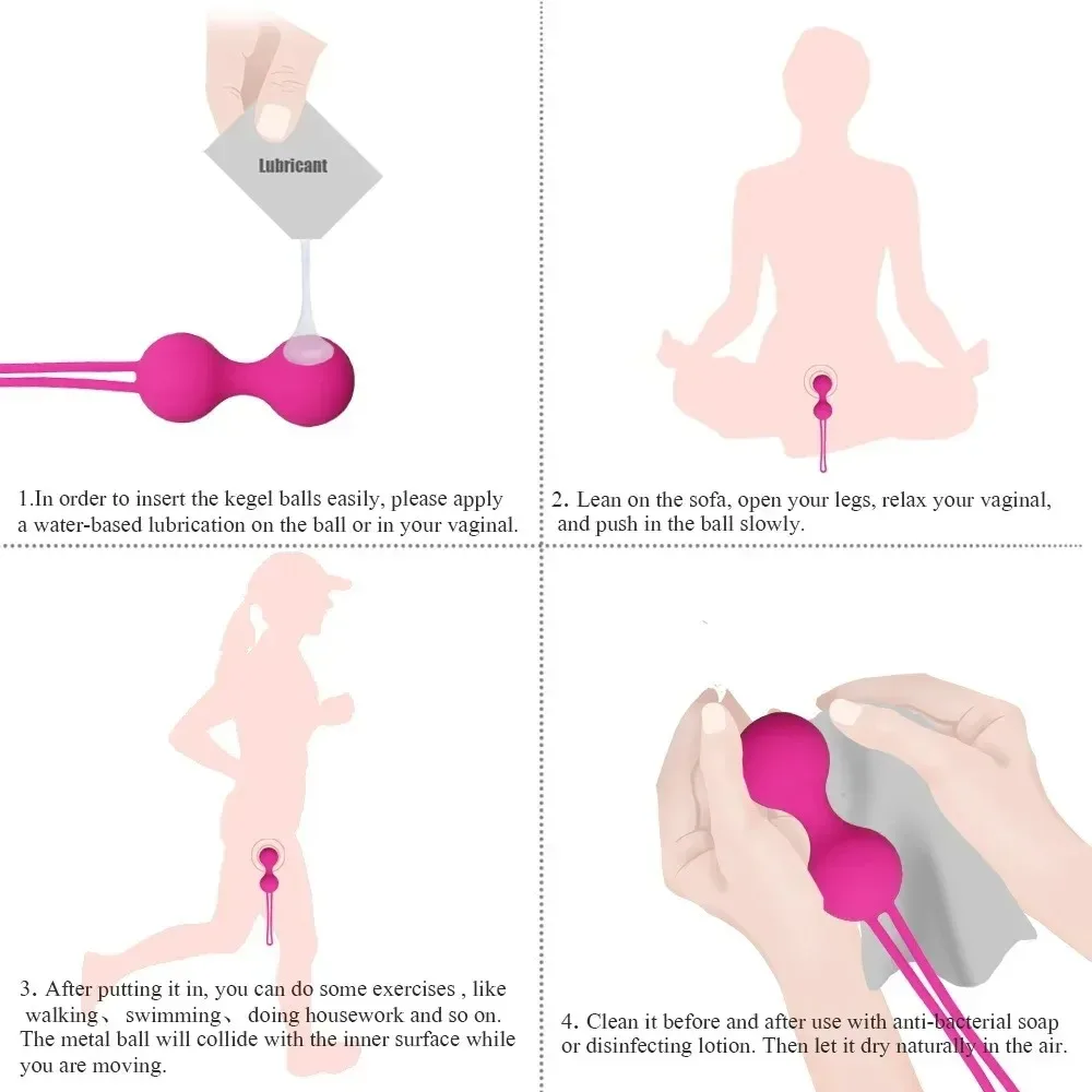 3PCS Kegel Ball Vagina Trainer Massager For Women G Spot Massager Vagina Muscle Balls Kegel Trainer Pelvic Floor Adult Sex Toys