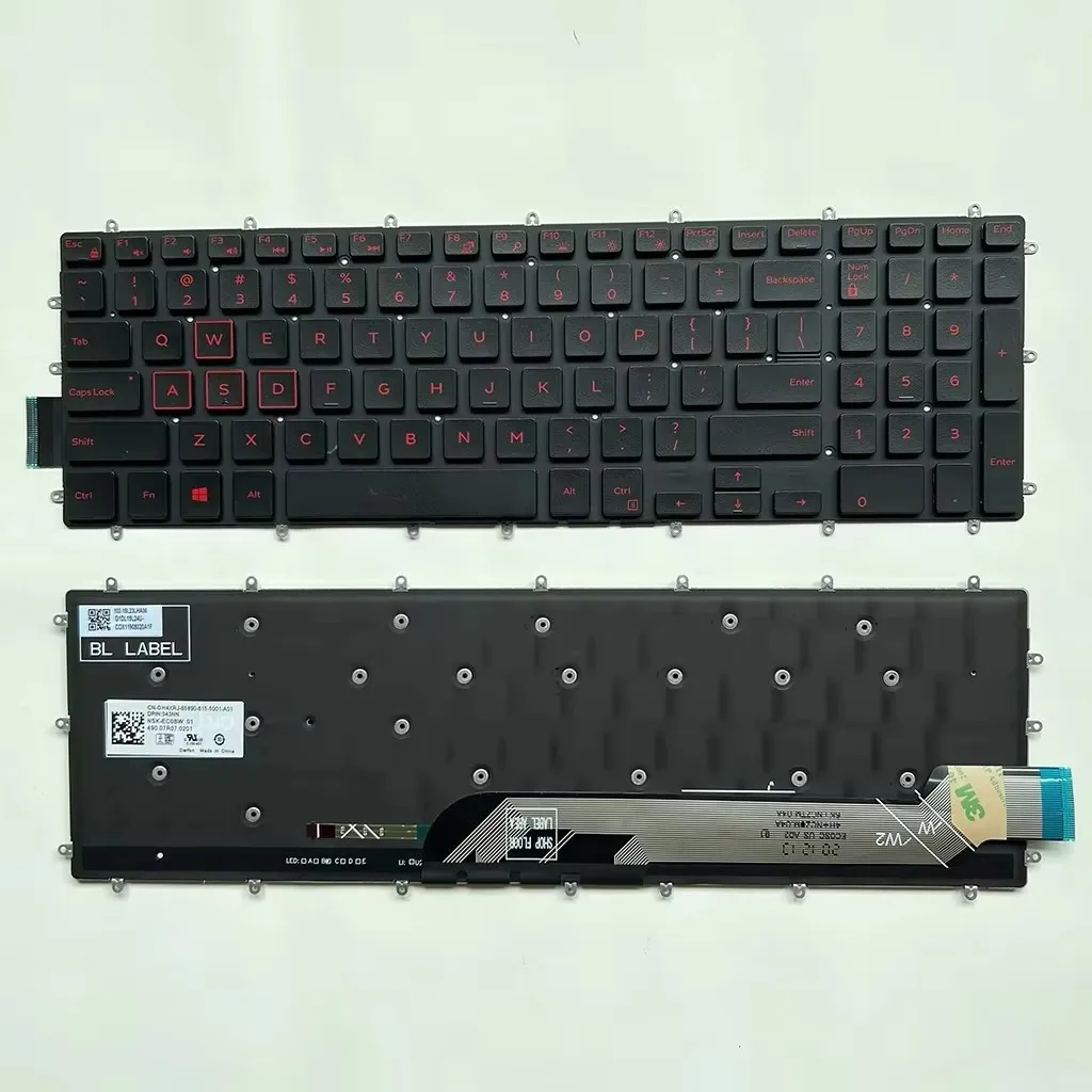 7566 US Red backlit Keyboard for Dell Inspiron 3579 3583 3779 5565 5567 Gaming 5770 7567 17 5765 5767 7773 7778 343NN NSK-EC0BW