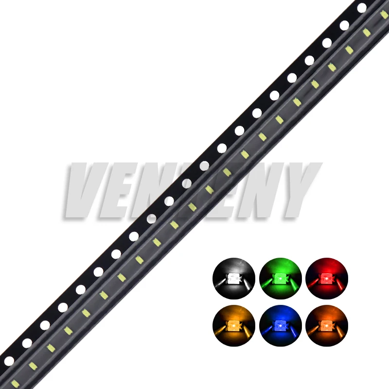 100pcs 0603 SMD LED Yellow Green White Red Blue Orange Warm White Pink Purple RGB Light Emitting Diode