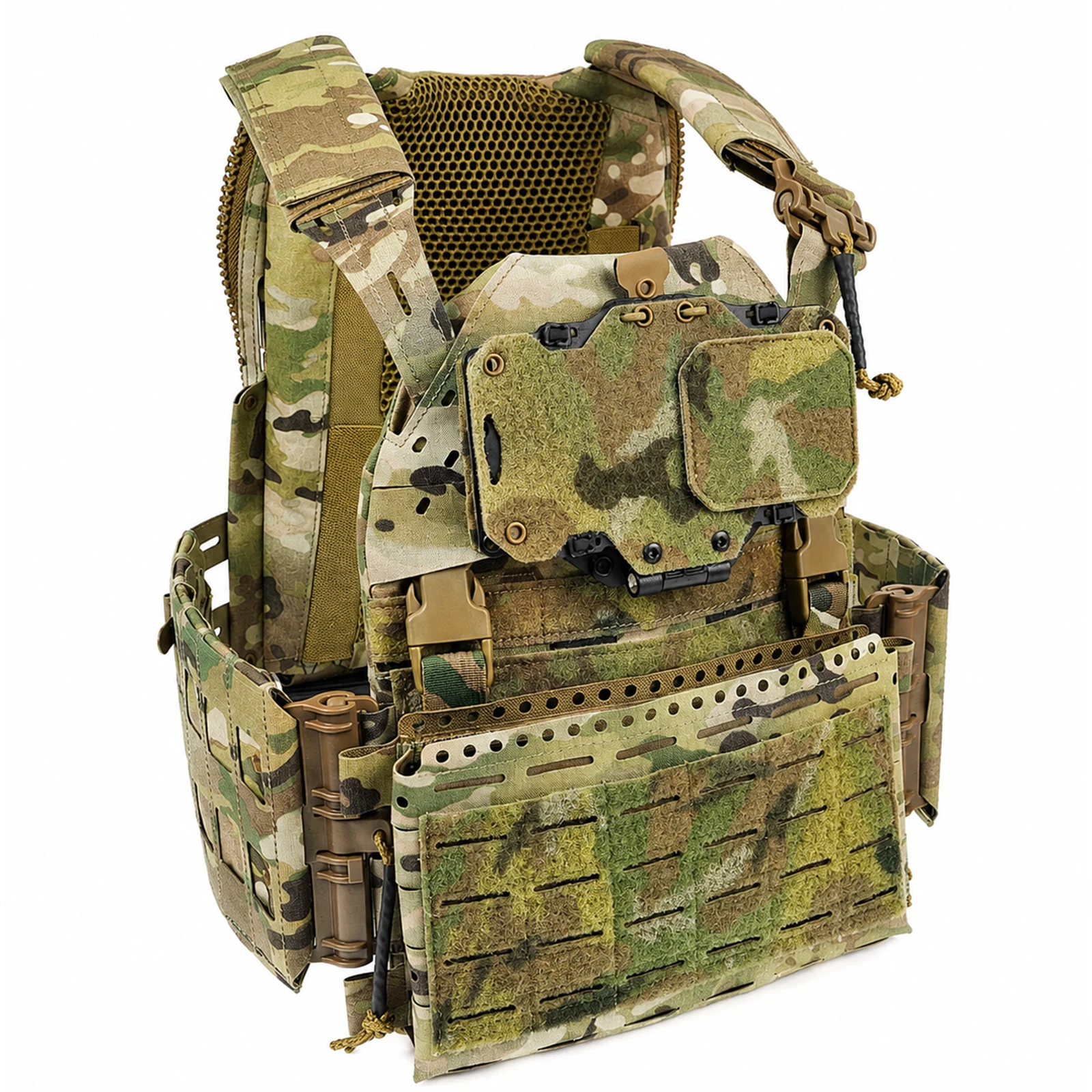 Tactical Vest Set with MK6 Chest Rig Panel & Adjustable Phone Navigation Board Modular Plate Carrier for Airsoft Hunting
