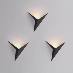 220V Led Wall Light Triangle Shape Modern Style Wall Lamp For Bedroom Hotel Restaurant Indoor Lighting Iron Lights Fixtures