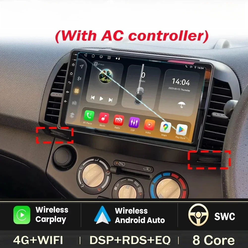 Carplay Android Car Radio for Nissan March Micra K12 2002-2010 with GPS Navigation Head Unit Stereo 4G WIFI Wireless Multimedia