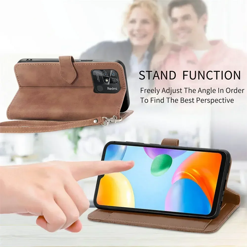 For Redmi 14c 13 13C 12C 10C 9T 9C NFC Luxury Case Zip Leather Wallet Shell Xiaomi Redmi Note 10 Pro 9 T 8 10T 8T A2 Flip Cover