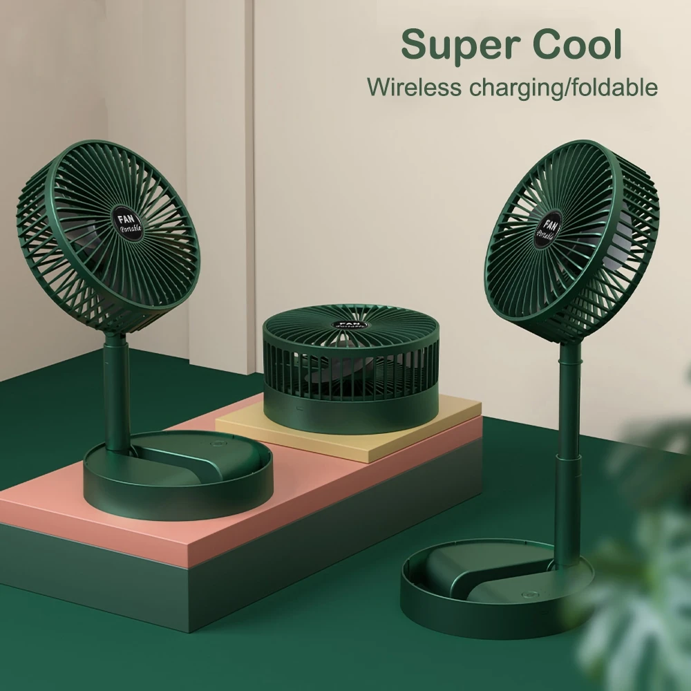 Mini ventilador plegable de escritorio portátil para el hogar, ventilador silencioso retráctil recargable por USB, eléctrico, ajustable, bajo ruido, largo modo de reposo