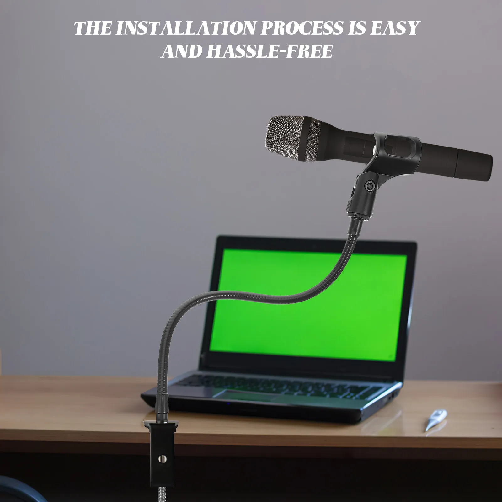 1Set Adjustable Microphone Stand Metal Mic Arm Desk Phone Holder Recording Live Streaming Video Conference Flexible Clamp