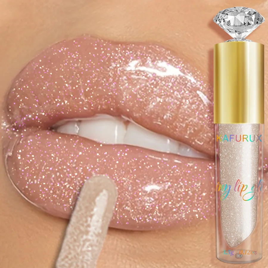 9 Colors Moisturizing Diamond Shimmer Glitter Lip Gloss Makeup Sparkling Glitter Liquid Lipstick  Pearl Lip Gloss Sexy Lip