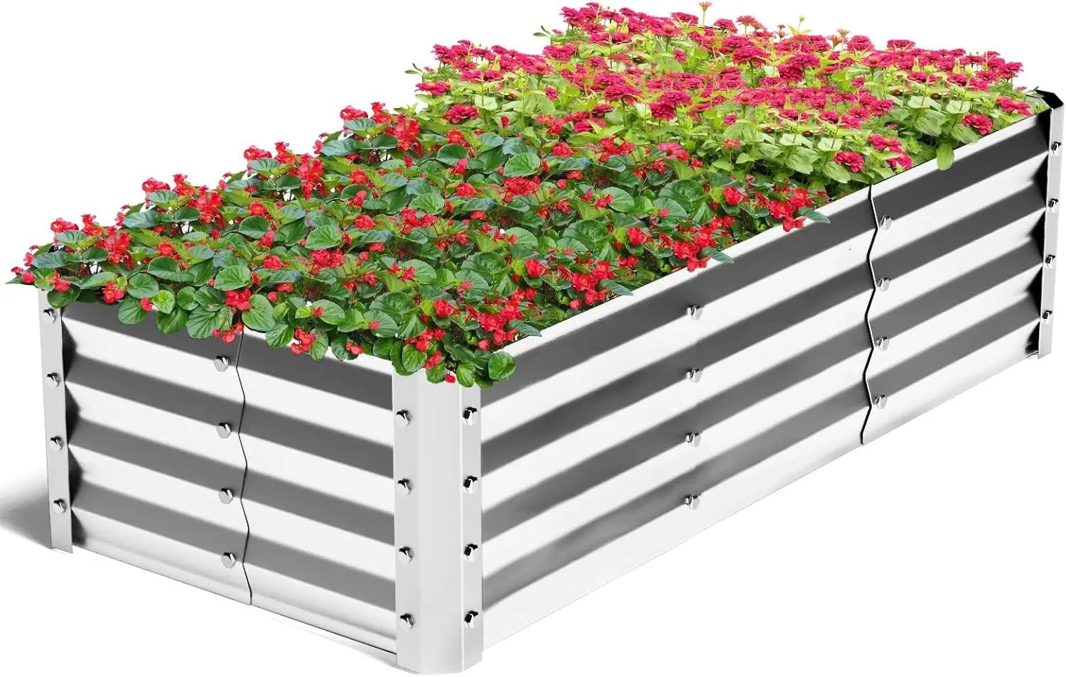 

Galvanized Raised Garden Bed Kit, 4x2x1ft Planter Box for Outdoor Gardening, Large Metal for Vegetables Herbs Fruits