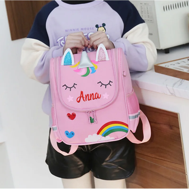 Customized Name Kindergarten Male Female Cartoon Anime Children's Backpack Leisure Baby Backpack Student Bag